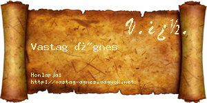 Vastag Ágnes névjegykártya