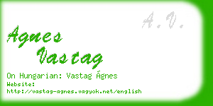 agnes vastag business card